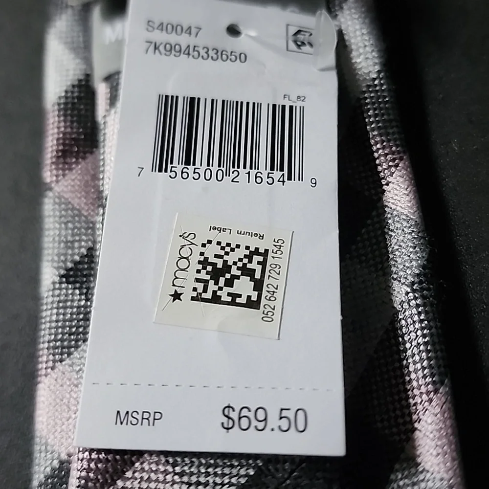 Nwt Michael Kors Classic Black and‎ Light Pink Checkered Tie